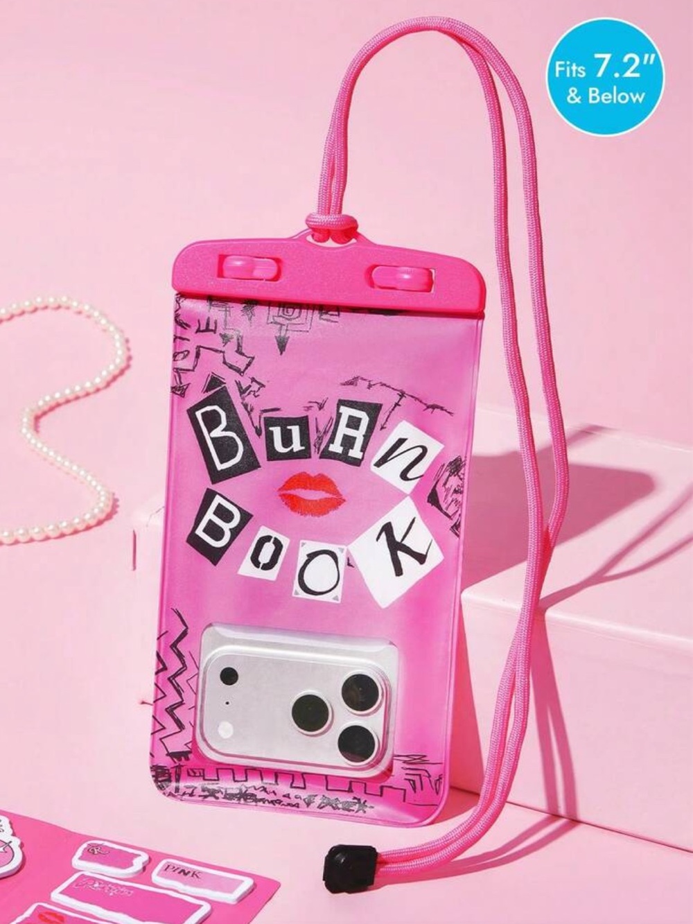 Kohl's Pink 'Burn Book' Waterproof Phone Pouch with Neck Strap